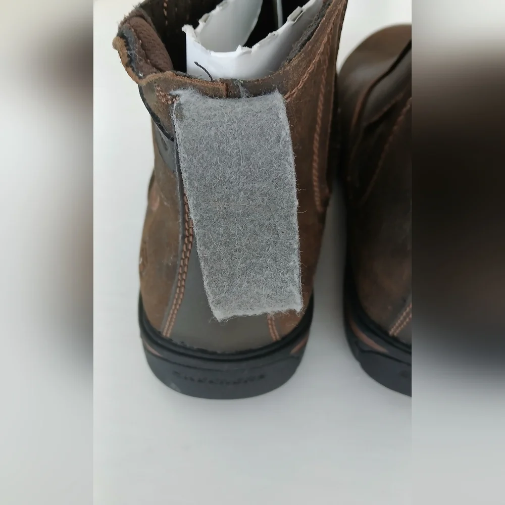 Skechers Men’s Slip‑On Leather Ankle Boots – Size 13